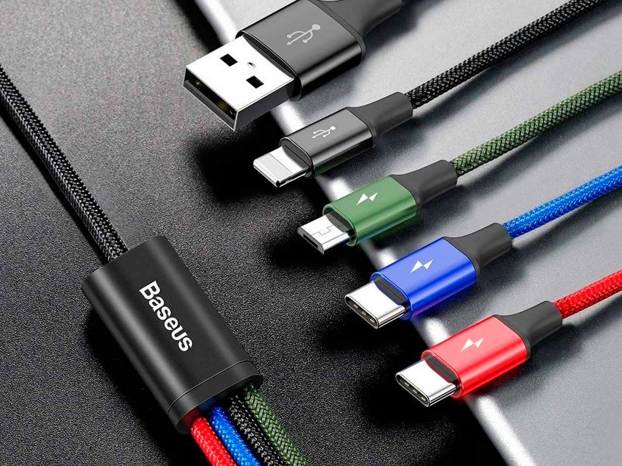 Kabel USB Baseus Fast 4w1 2xUSB-C / Lightning / Micro 3,5A 1,2m