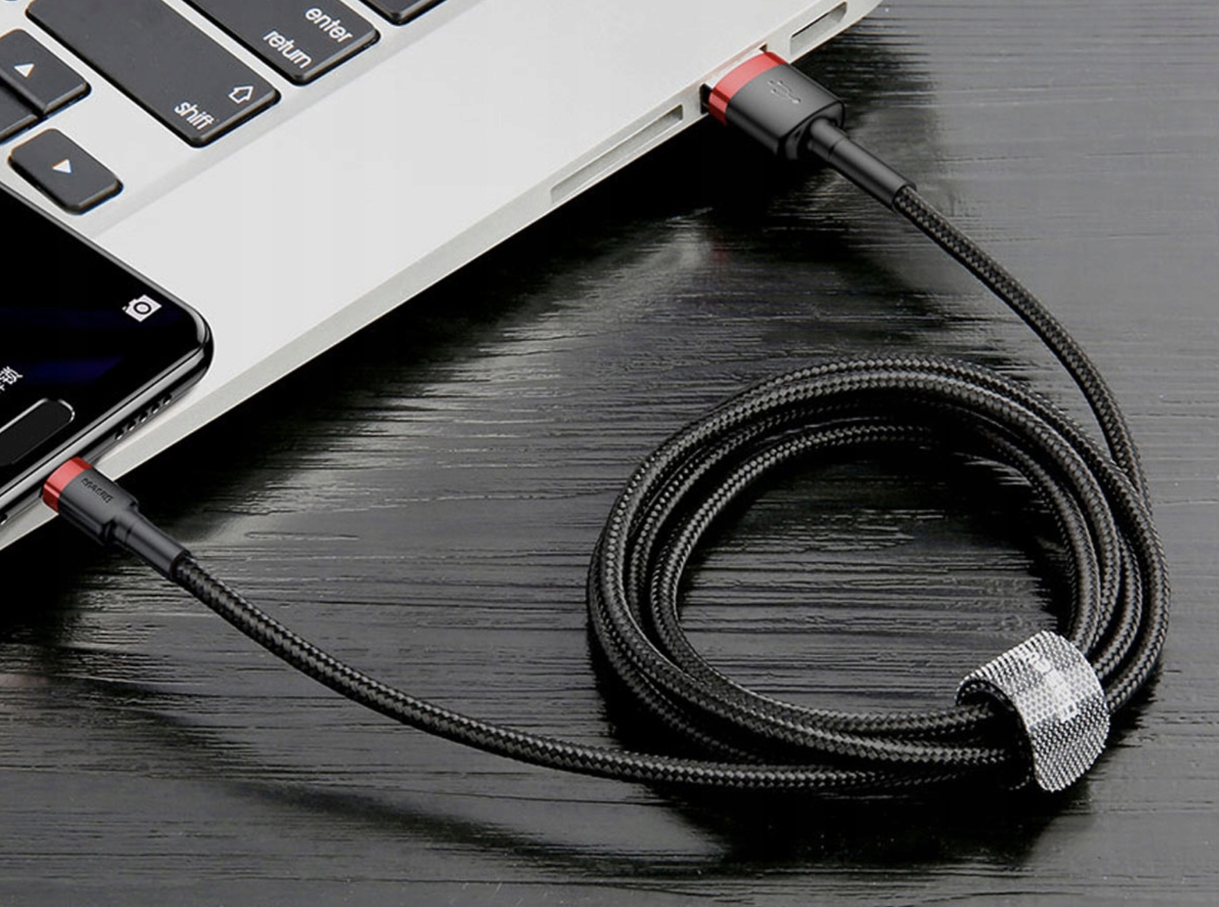 Baseus Cafule Cable USB For Type-C 3A 1M Gray+Black