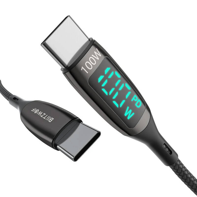 Kabel USB C Blitzwolf z wyświetlaczem LCD