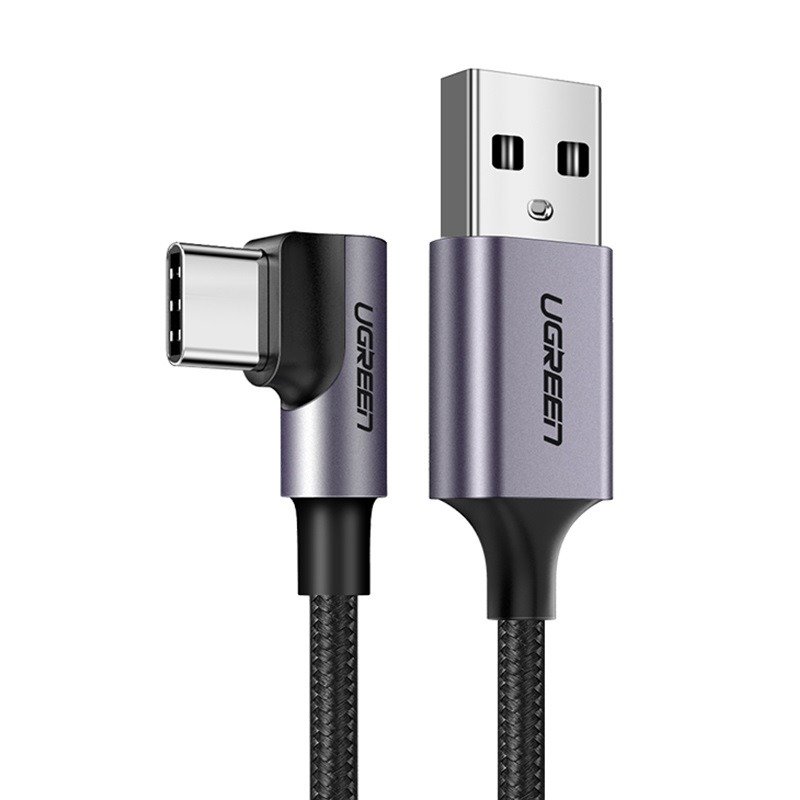 Kątowy kabel USB-C UGREEN 3A Quick Charge 3.0 1m