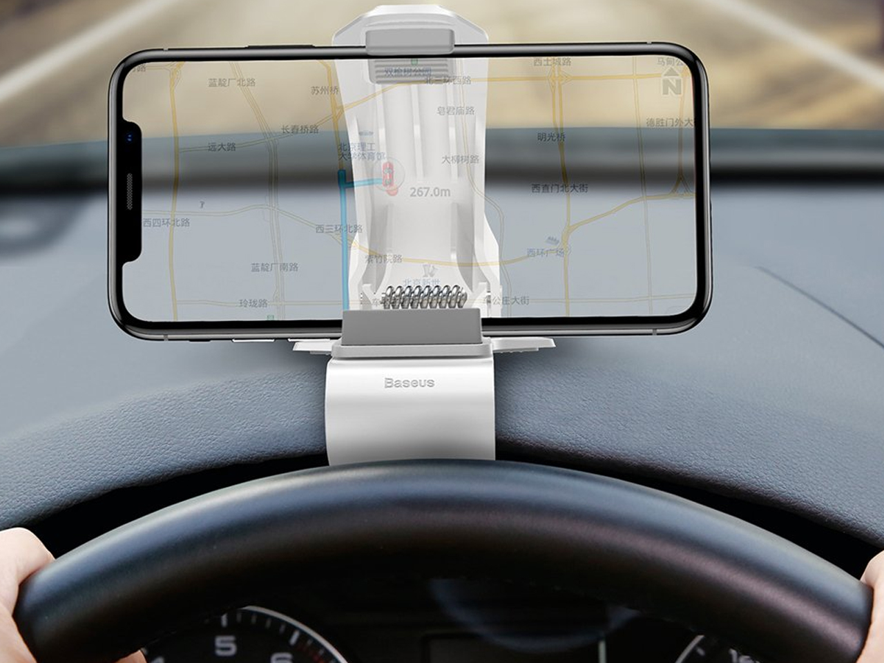 Baseus uchwyt samochodowy na deske z klipsem GPS